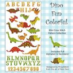 Dinosaur Fun Colorful Cross Stitch (image for) Dinosaur Fun Colorful Cross Stitch